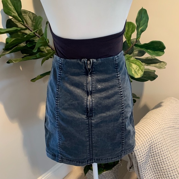 FREE PEOPLE Distressed Denim Skirt - Picture 2 of 2